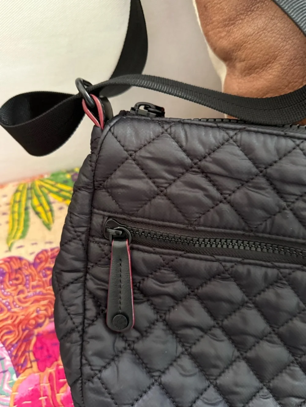 MZ Wallace Quilted Half-Moon Crossbody in Black - Picture 2 of 10